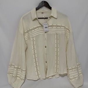 NEW Free People Summer Stars Ivory Blouse